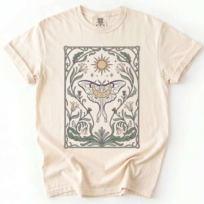 Art Nouveau Moth Vintage Washed T-Shirt