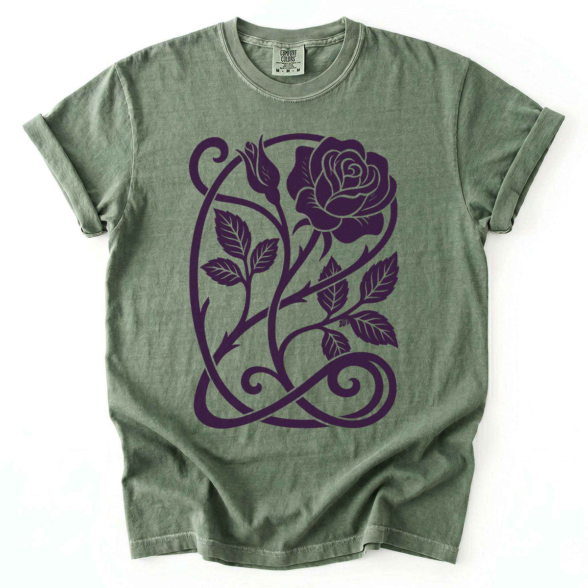 Art Nouveau Rose Vintage Washed T-Shirt