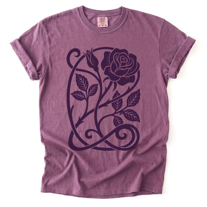 Art Nouveau Rose Vintage Washed T-Shirt