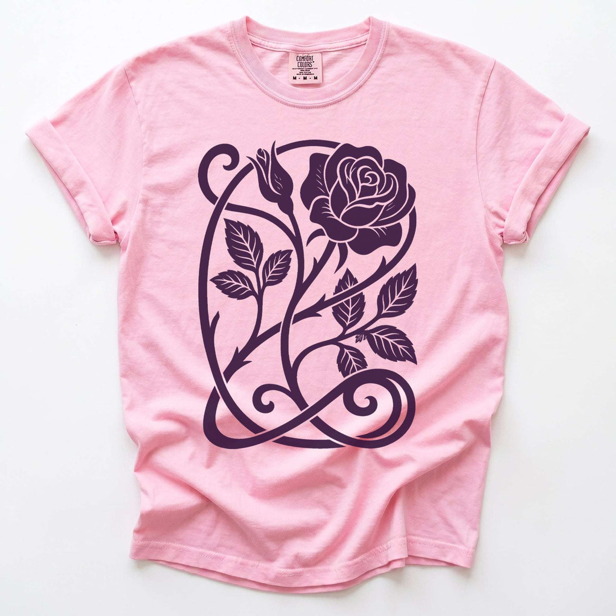 Art Nouveau Rose Vintage Washed T-Shirt