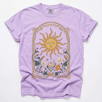 Art Nouveau Sleeping Sun Vintage Washed T-Shirt