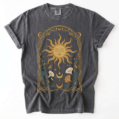 Art Nouveau Sleeping Sun Vintage Washed T-Shirt