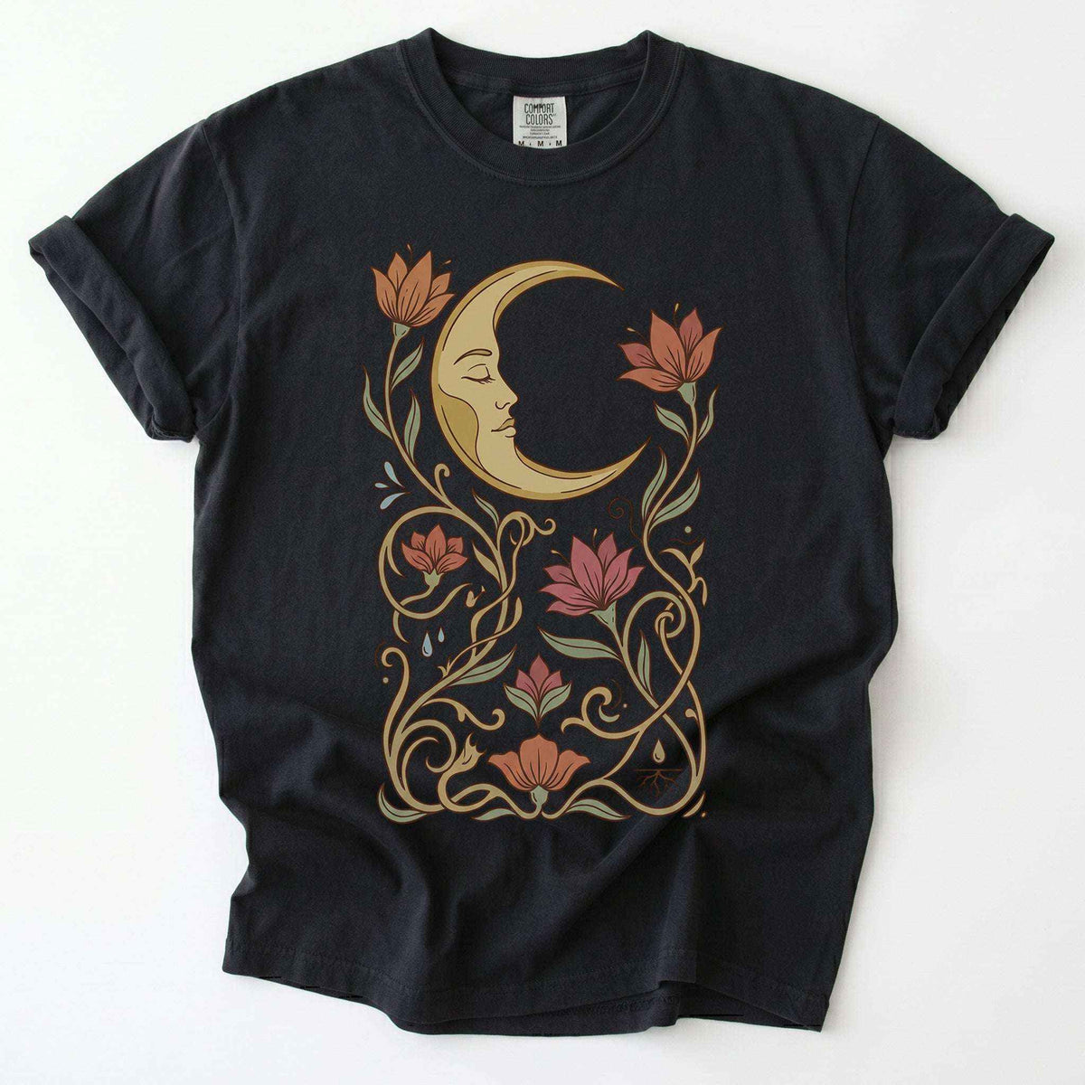 Art Nouveau Slumbering Moon Vintage Washed T-Shirt
