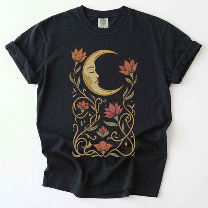 Art Nouveau Slumbering Moon Vintage Washed T-Shirt