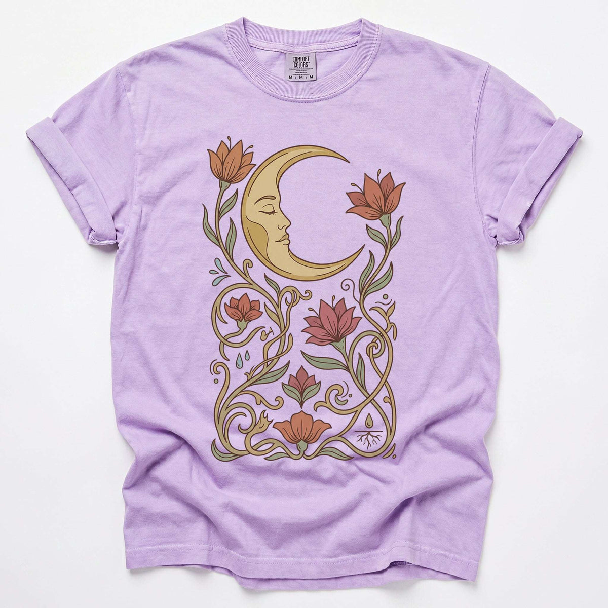 Art Nouveau Slumbering Moon Vintage Washed T-Shirt