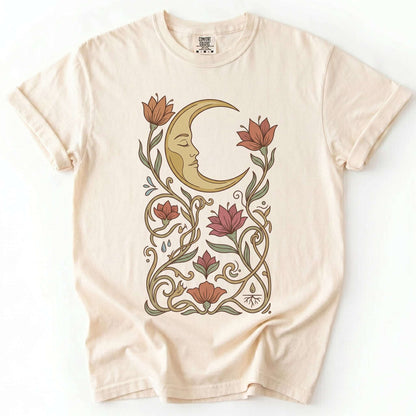 Art Nouveau Slumbering Moon Vintage Washed T-Shirt