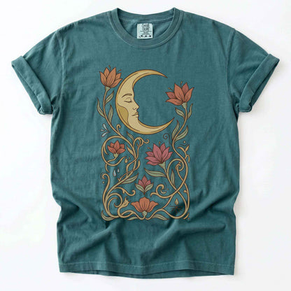 Art Nouveau Slumbering Moon Vintage Washed T-Shirt