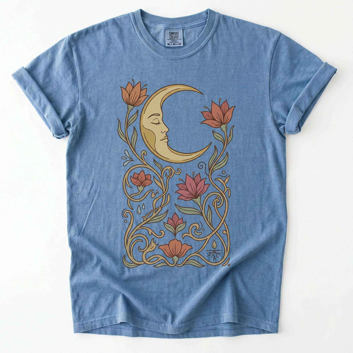 Art Nouveau Slumbering Moon Vintage Washed T-Shirt