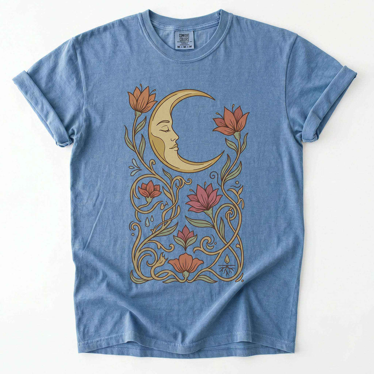 Art Nouveau Slumbering Moon Vintage Washed T-Shirt