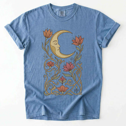 Art Nouveau Slumbering Moon Vintage Washed T-Shirt