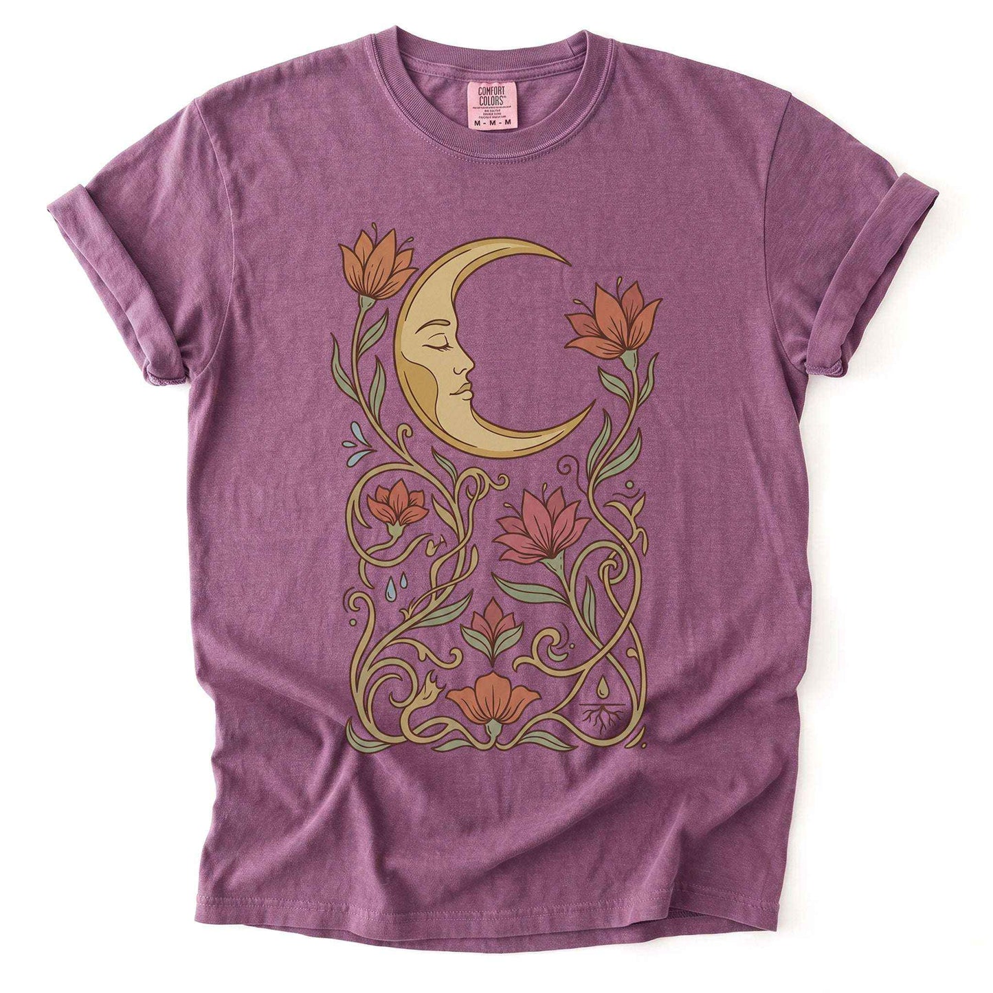 Art Nouveau Slumbering Moon Vintage Washed T-Shirt