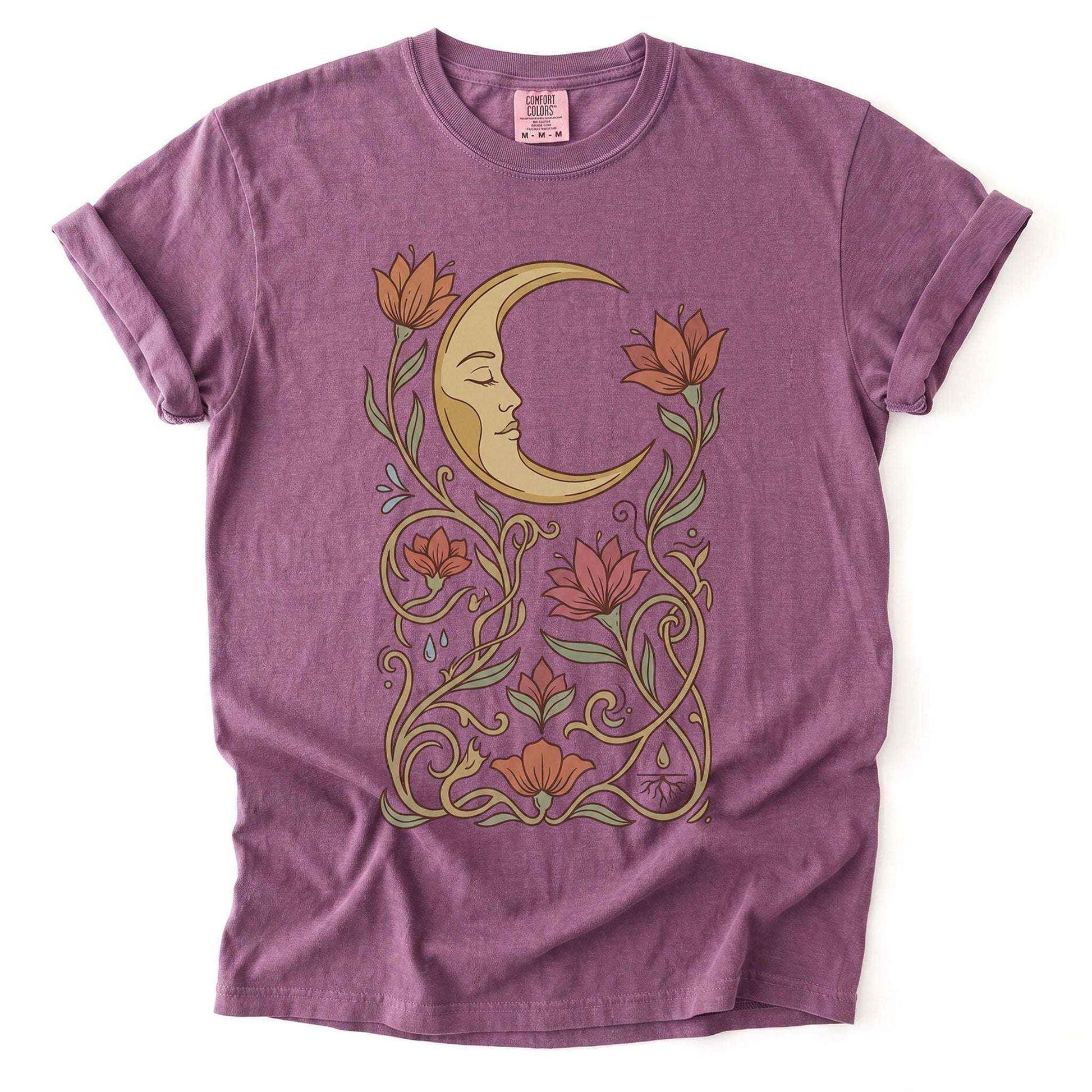 Art Nouveau Slumbering Moon Vintage Washed T-Shirt