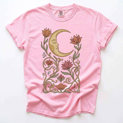 Art Nouveau Slumbering Moon Vintage Washed T-Shirt