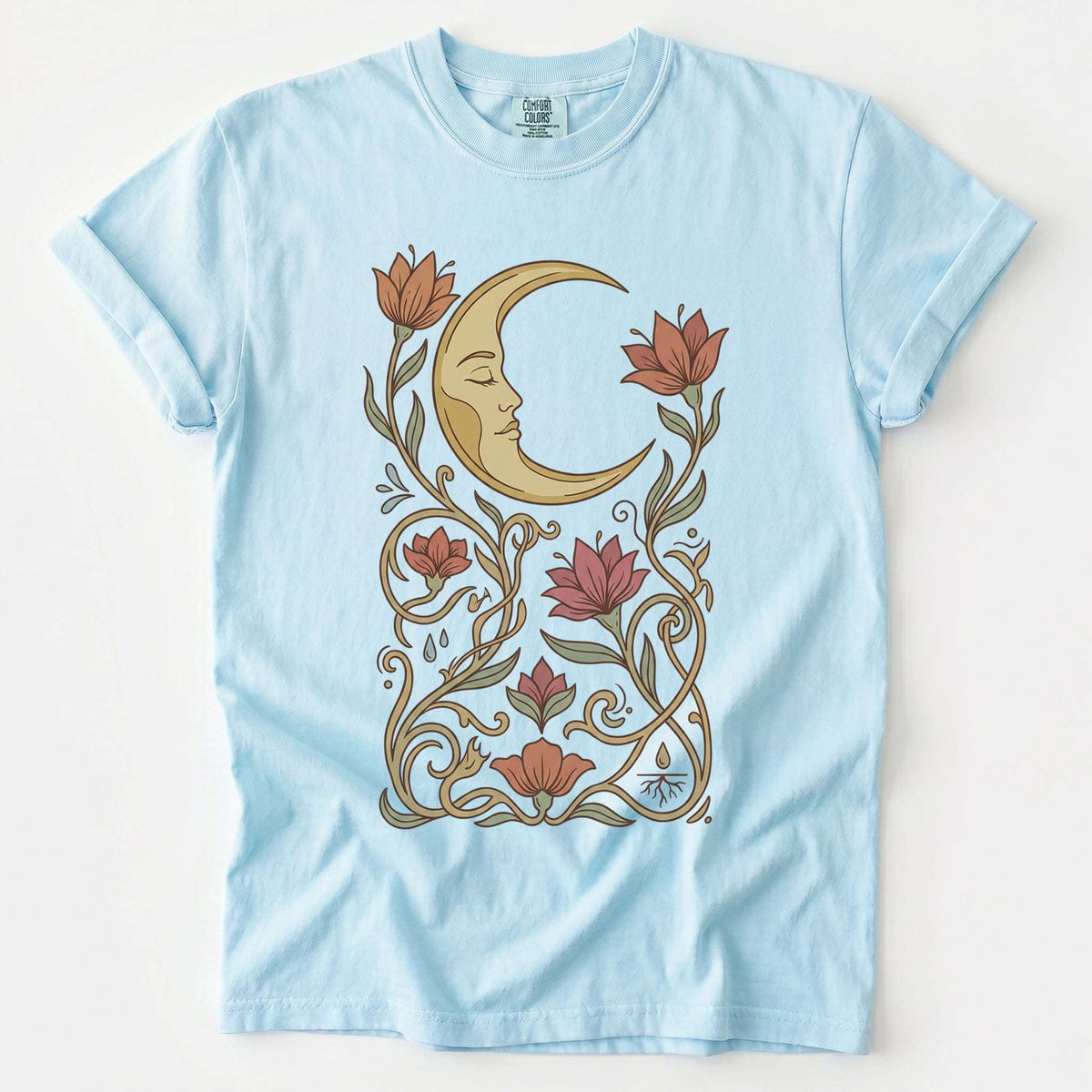 Art Nouveau Slumbering Moon Vintage Washed T-Shirt