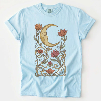 Art Nouveau Slumbering Moon Vintage Washed T-Shirt