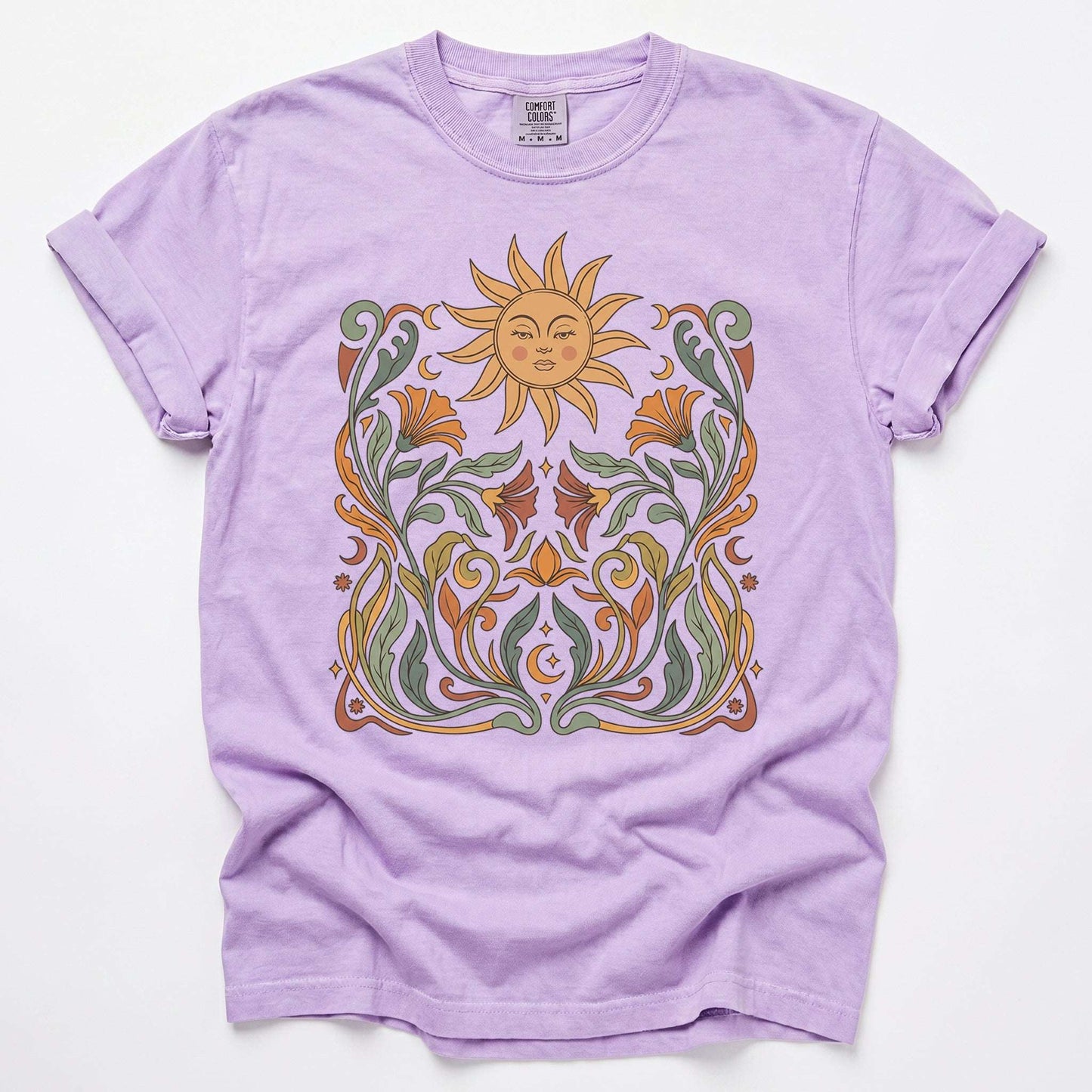 Art Nouveau Sun Vintage Washed T-Shirt