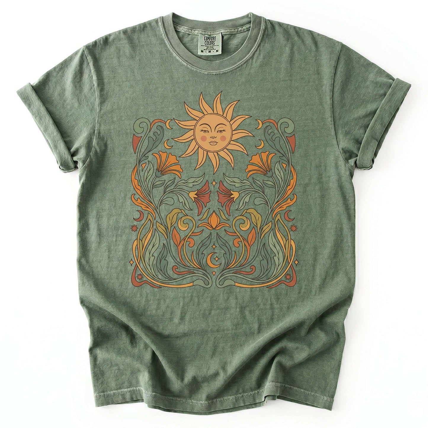 Art Nouveau Sun Vintage Washed T-Shirt