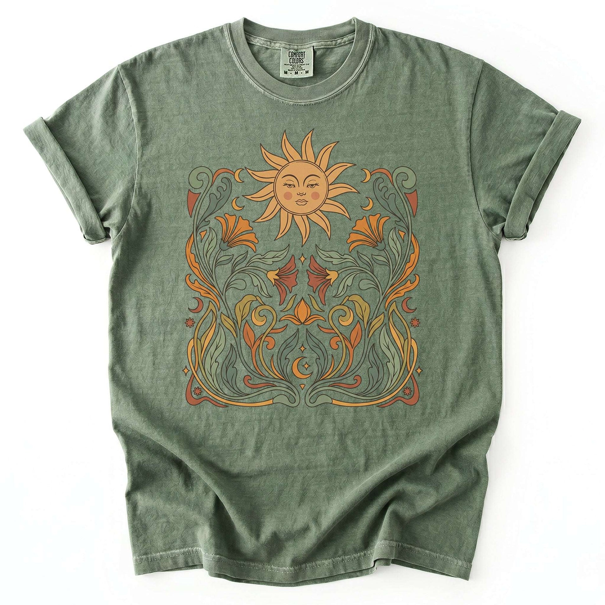 Art Nouveau Sun Vintage Washed T-Shirt