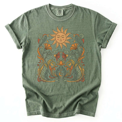 Art Nouveau Sun Vintage Washed T-Shirt