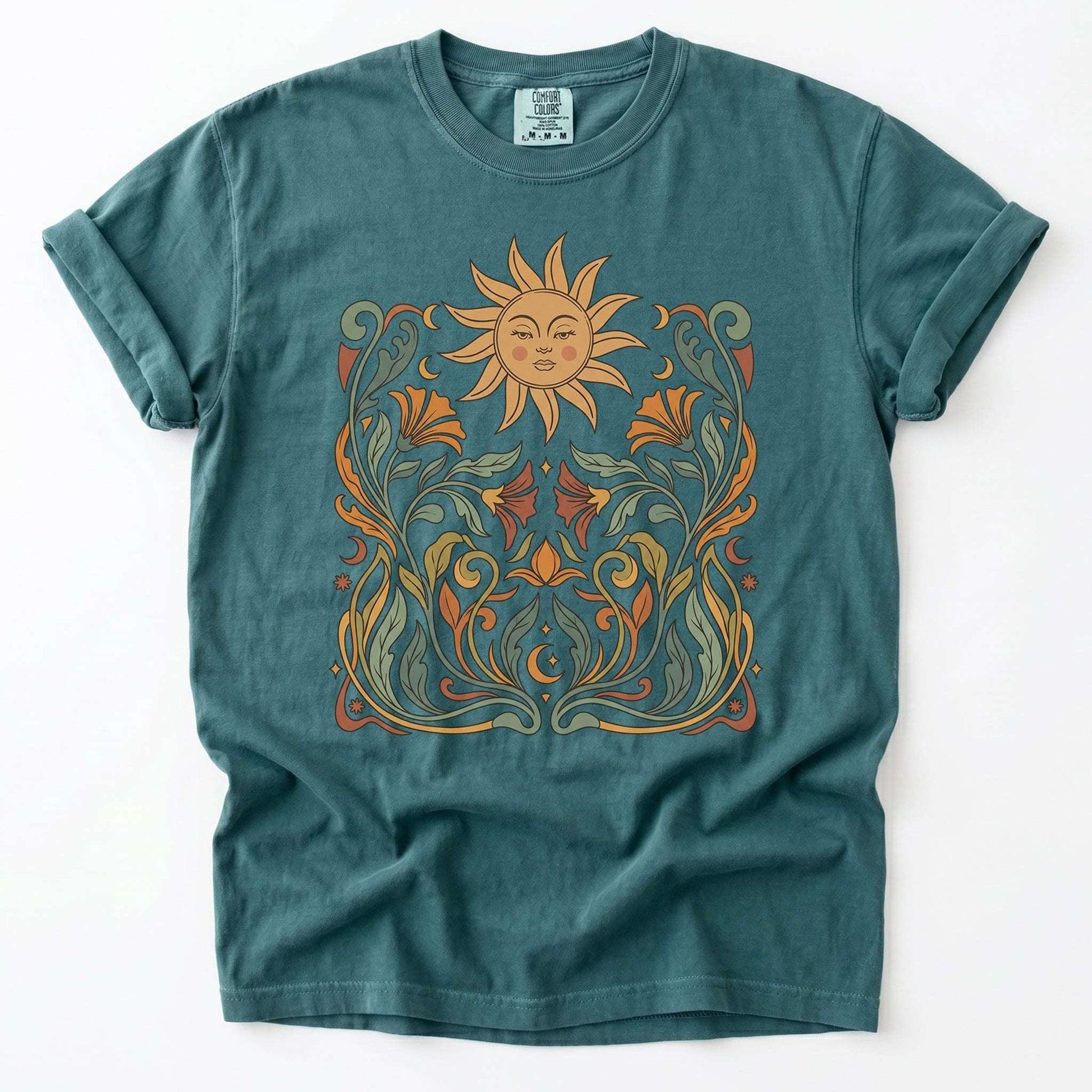 Art Nouveau Sun Vintage Washed T-Shirt