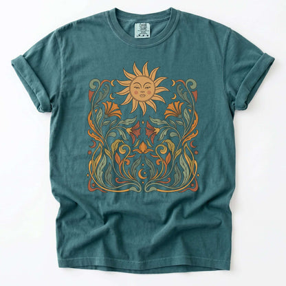 Art Nouveau Sun Vintage Washed T-Shirt
