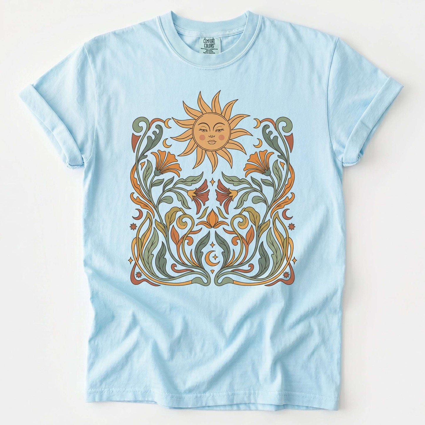 Art Nouveau Sun Vintage Washed T-Shirt