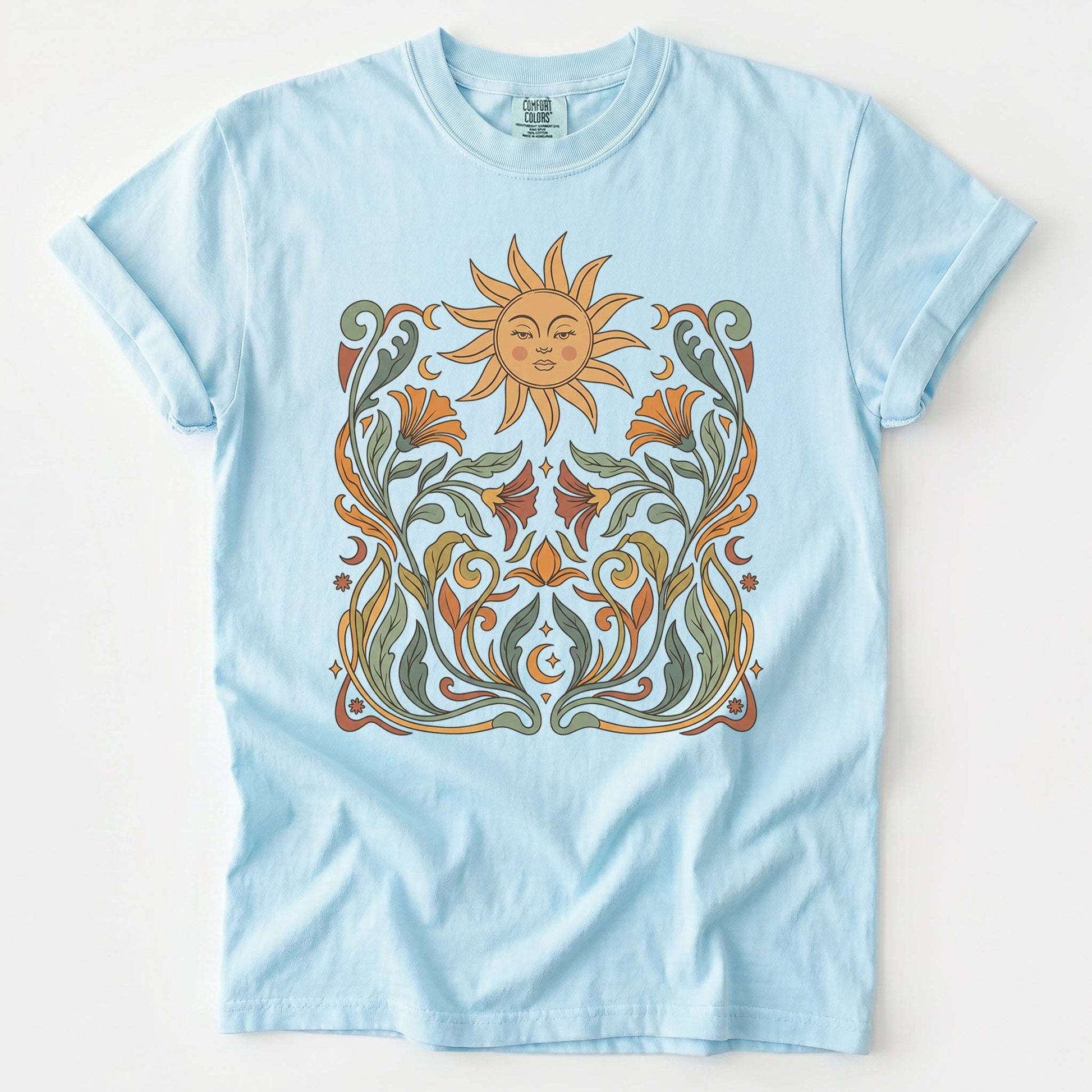 Art Nouveau Sun Vintage Washed T-Shirt
