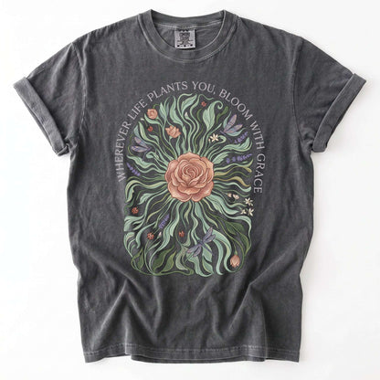 Bloom With Grace Rose Vintage Washed T-Shirt