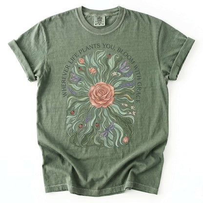 Bloom With Grace Rose Vintage Washed T-Shirt