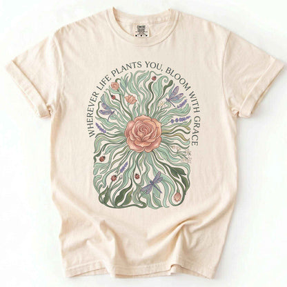 Bloom With Grace Rose Vintage Washed T-Shirt