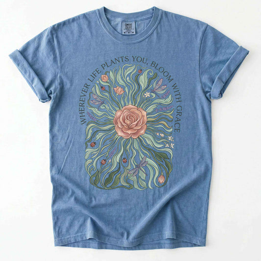 Bloom With Grace Rose Vintage Washed T-Shirt