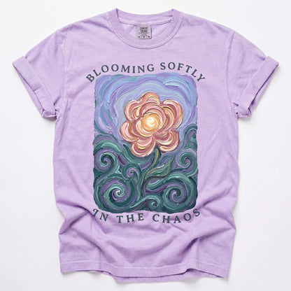 Blooming Softly In The Chaos Vintage Washed T-Shirt
