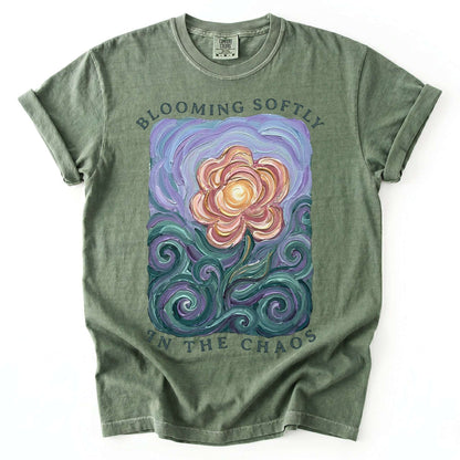 Blooming Softly In The Chaos Vintage Washed T-Shirt