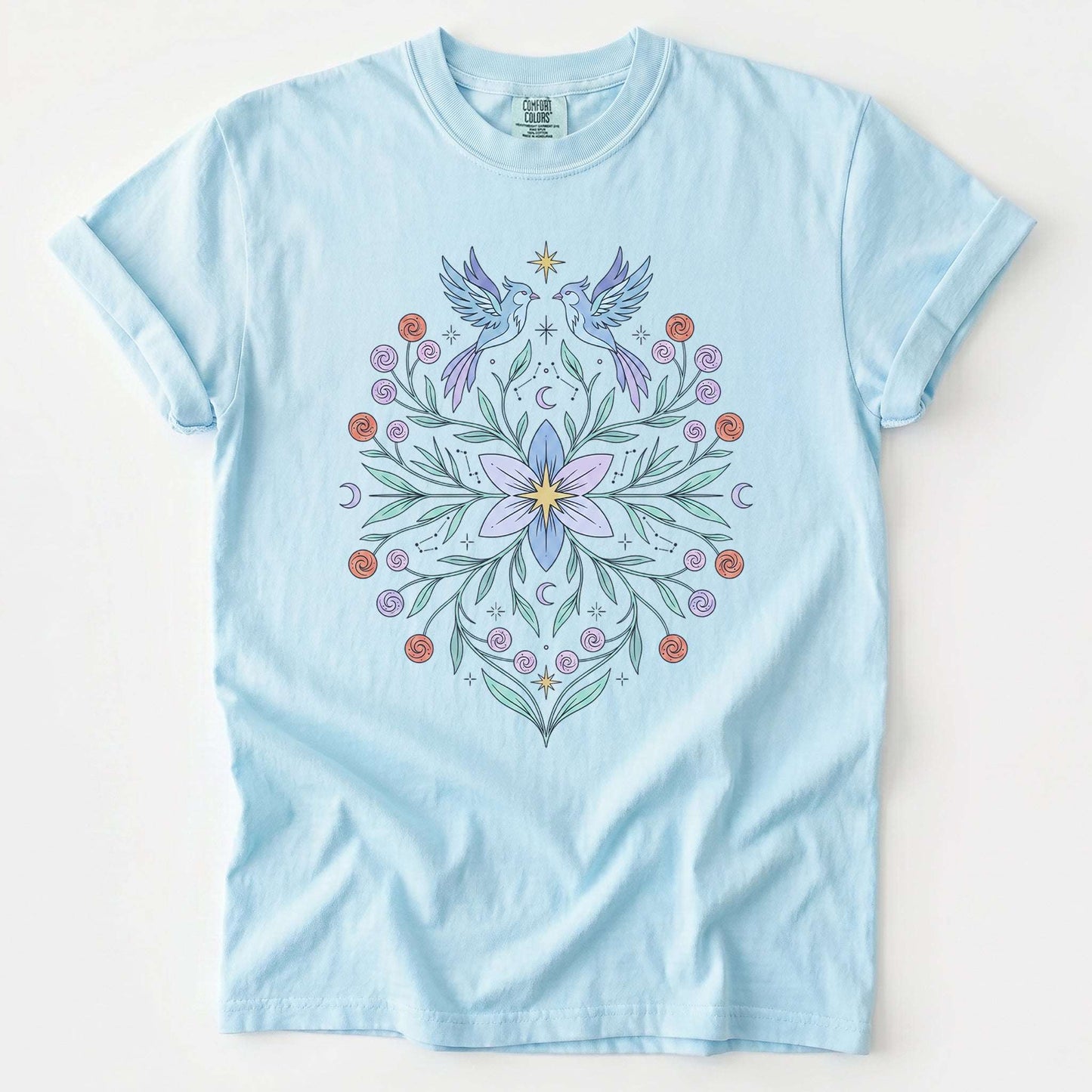 Ethereal Bluebirds Vintage Washed T-Shirt