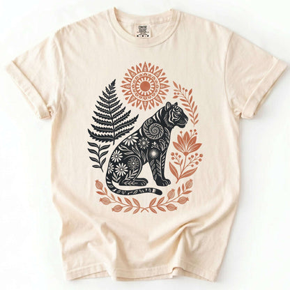 Mystical Botanical Tiger Vintage Washed T-Shirt