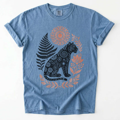 Mystical Botanical Tiger Vintage Washed T-Shirt