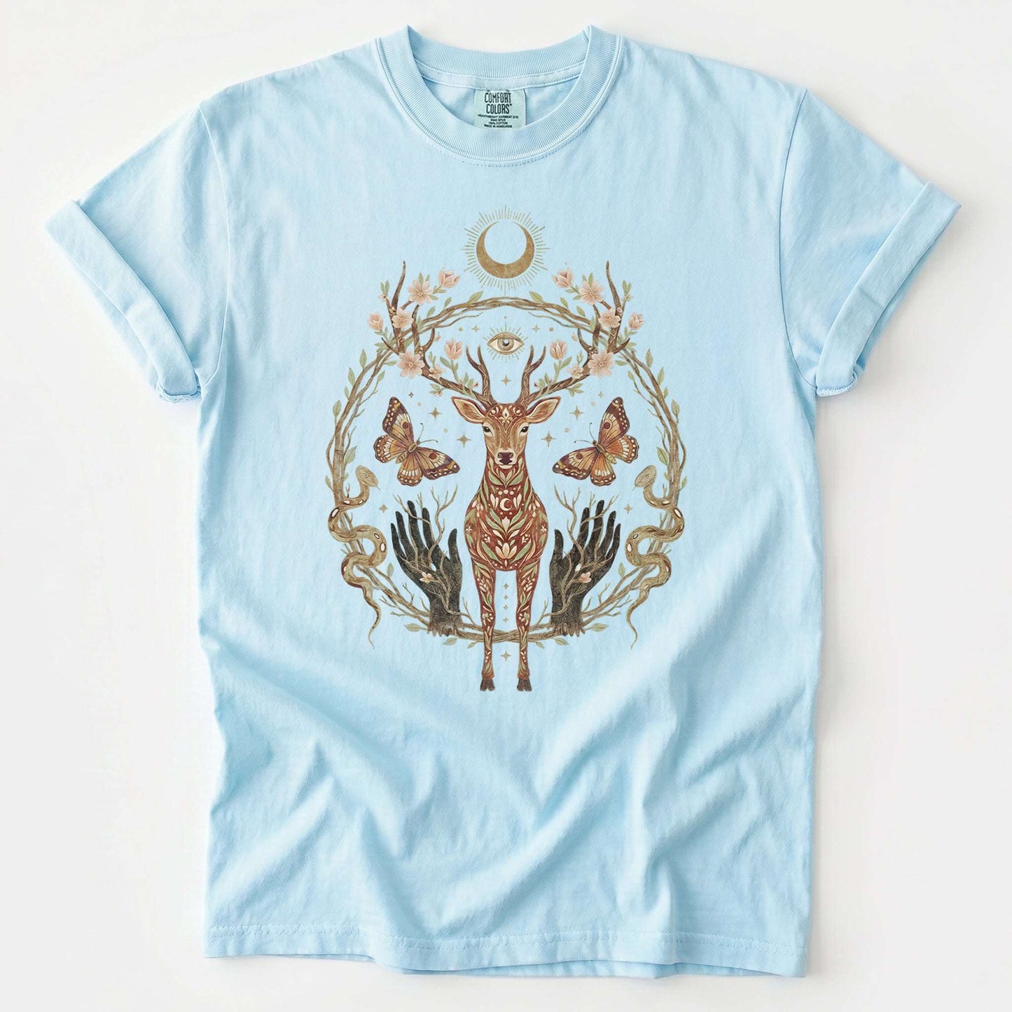 Mystical Celestial Stag Vintage Washed T-Shirt