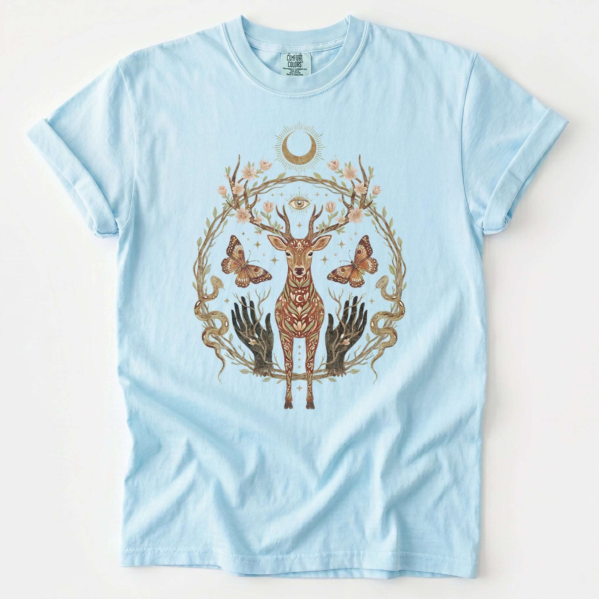 Mystical Celestial Stag Vintage Washed T-Shirt