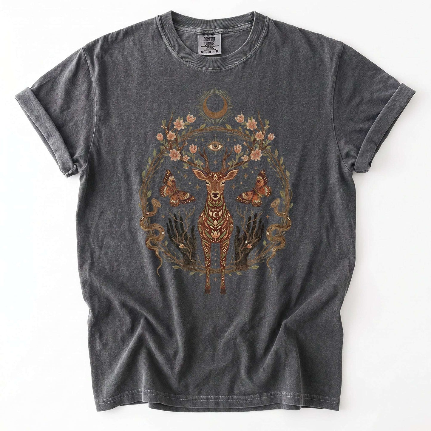 Mystical Celestial Stag Vintage Washed T-Shirt