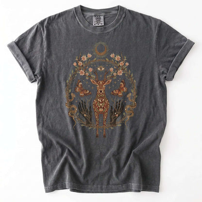 Mystical Celestial Stag Vintage Washed T-Shirt