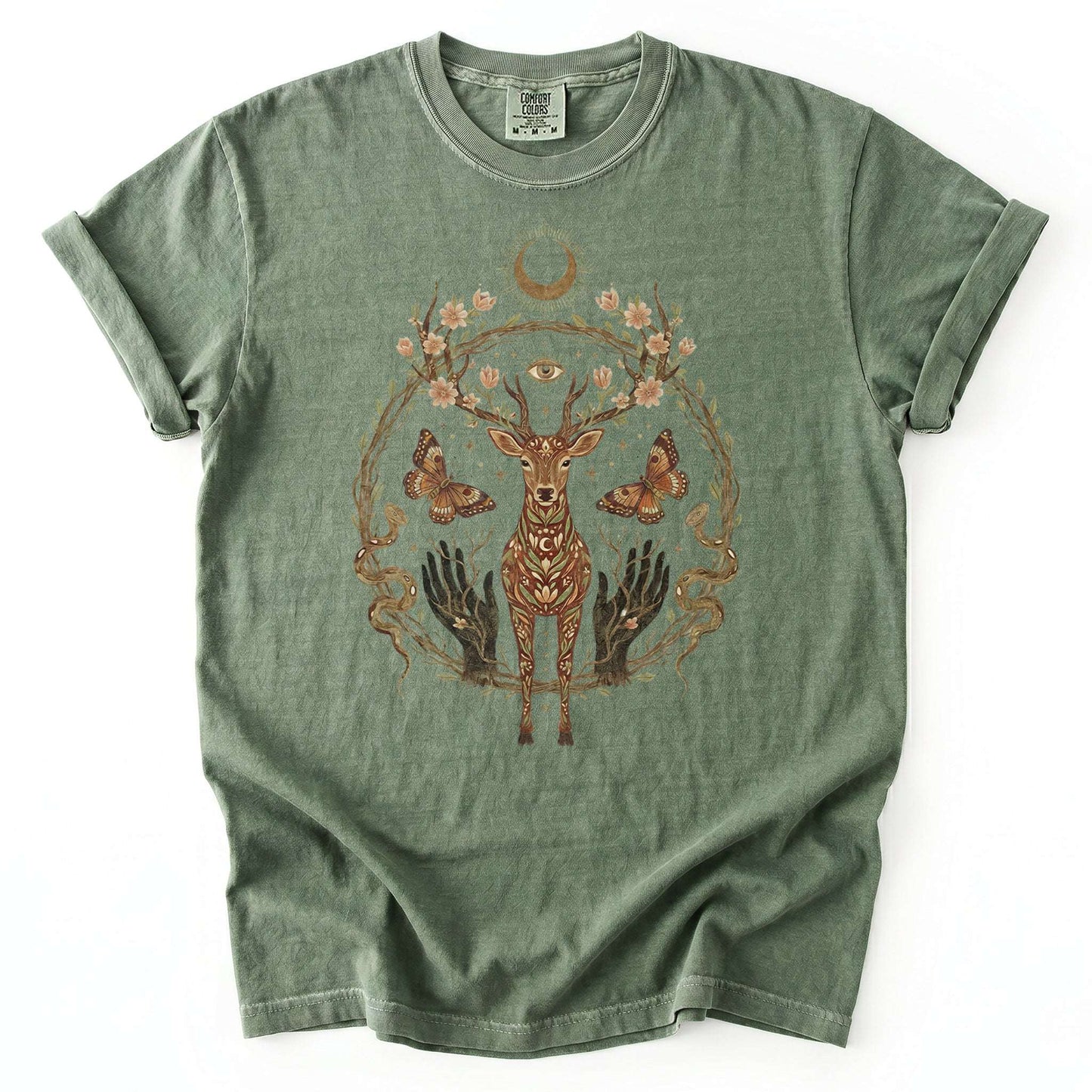 Mystical Celestial Stag Vintage Washed T-Shirt