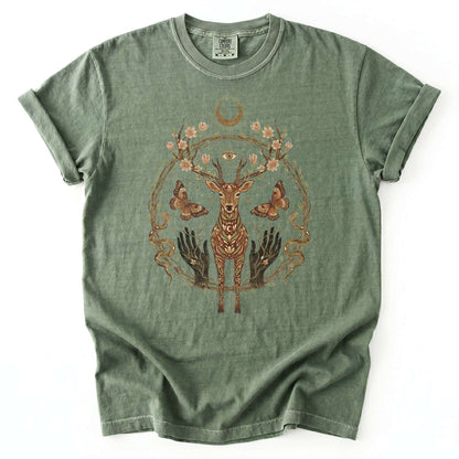 Mystical Celestial Stag Vintage Washed T-Shirt