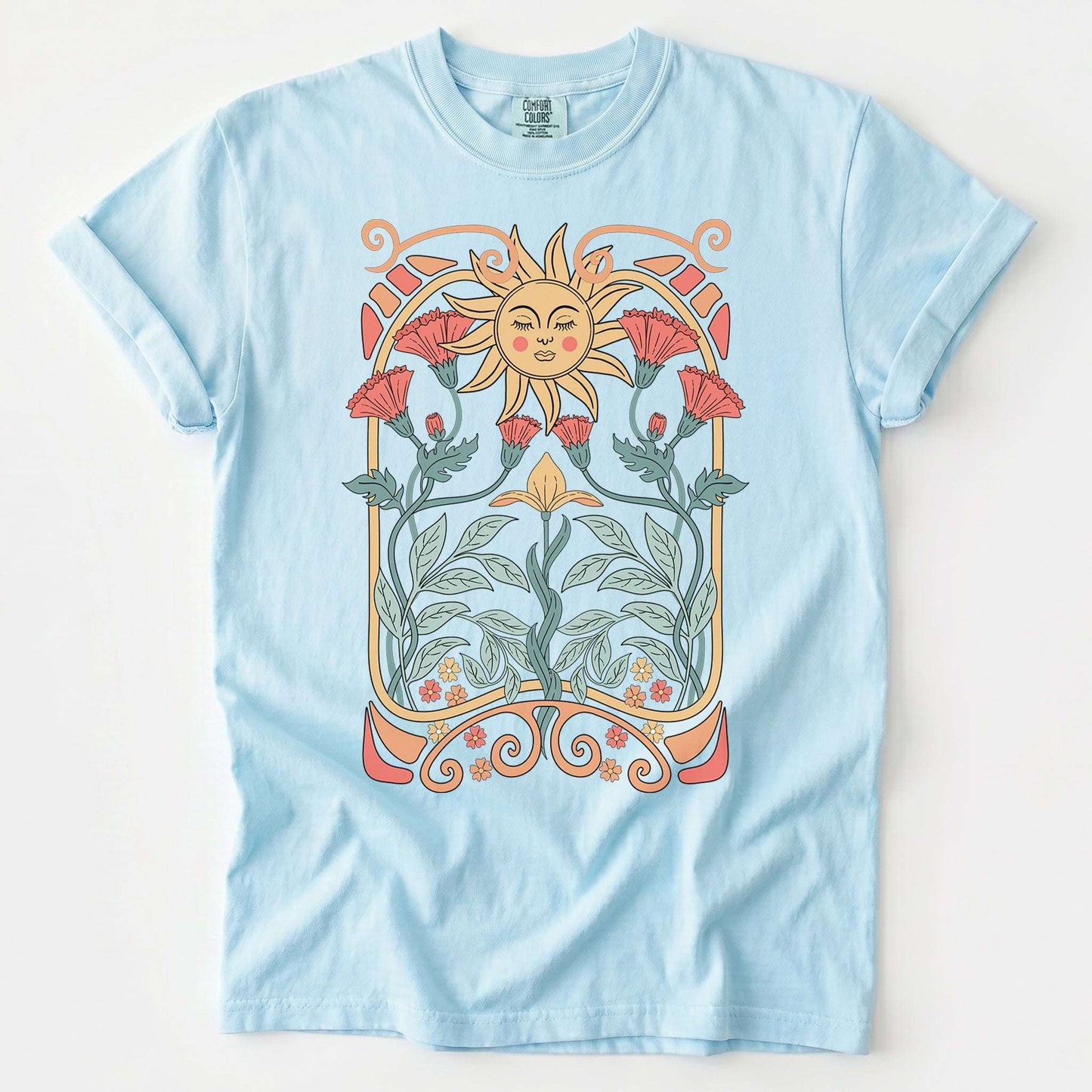 Art Nouveau Garden Vintage Washed T-Shirt