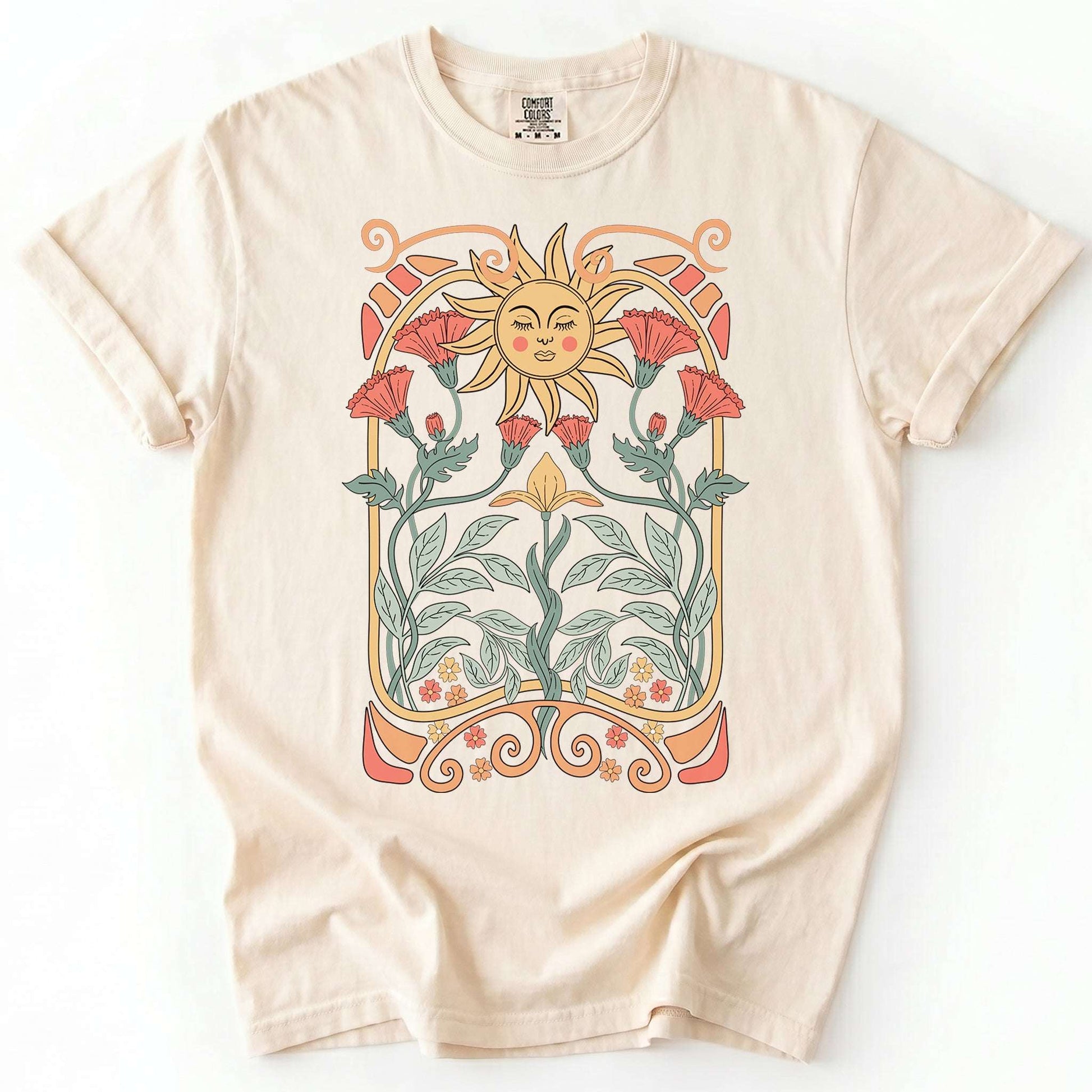 Art Nouveau Garden Vintage Washed T-Shirt