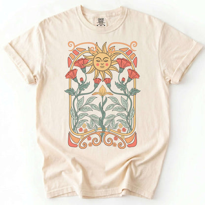 Art Nouveau Garden Vintage Washed T-Shirt