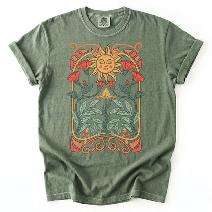 Art Nouveau Garden Vintage Washed T-Shirt