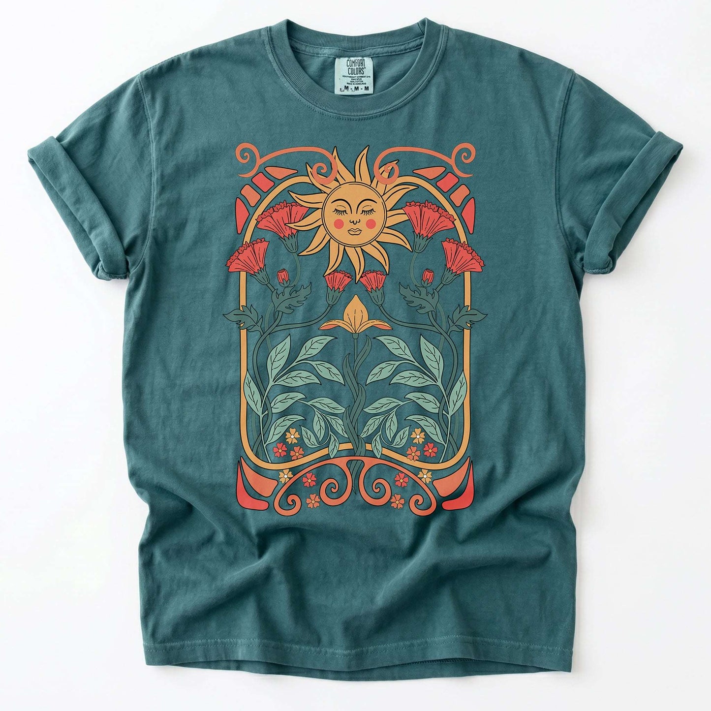 Art Nouveau Garden Vintage Washed T-Shirt