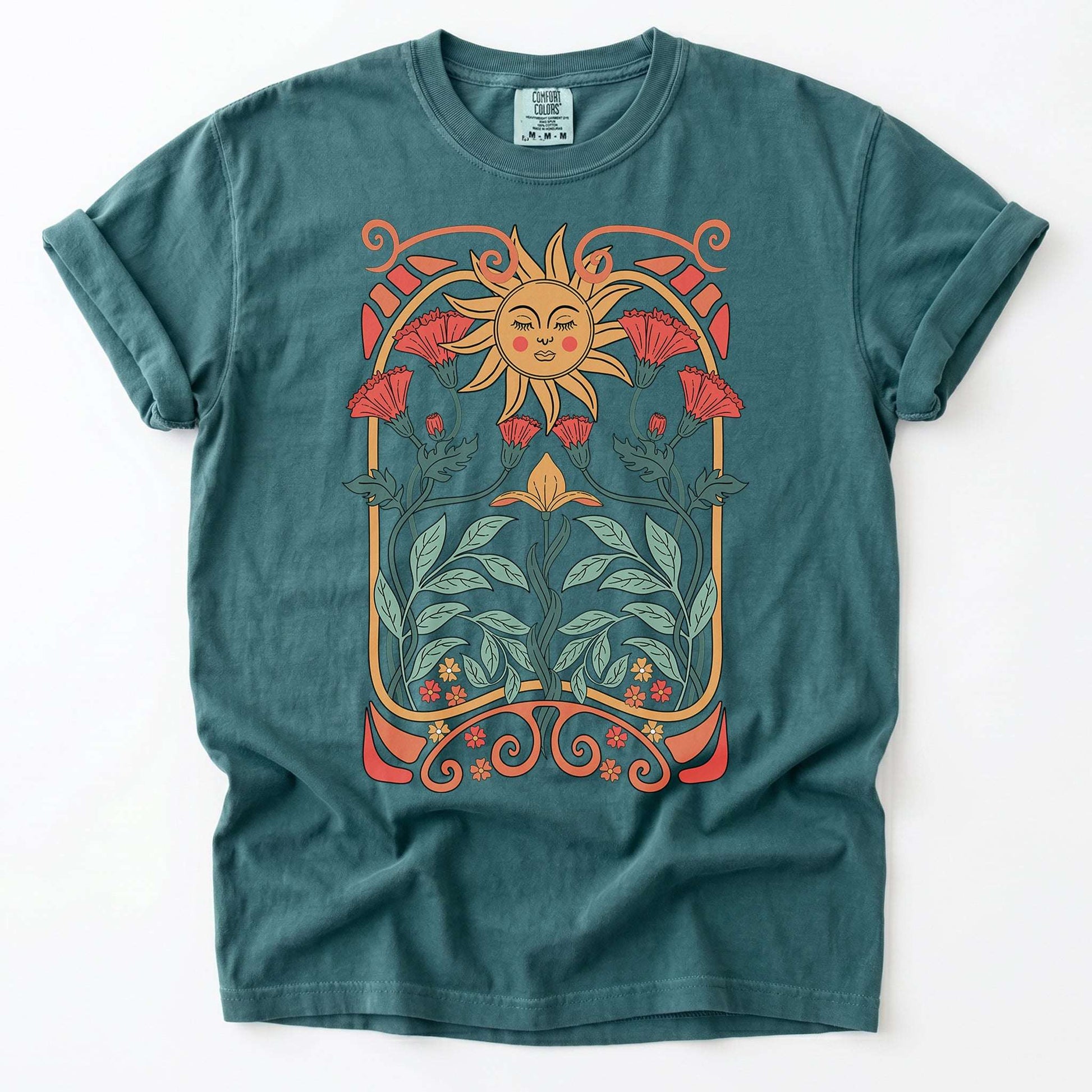 Art Nouveau Garden Vintage Washed T-Shirt