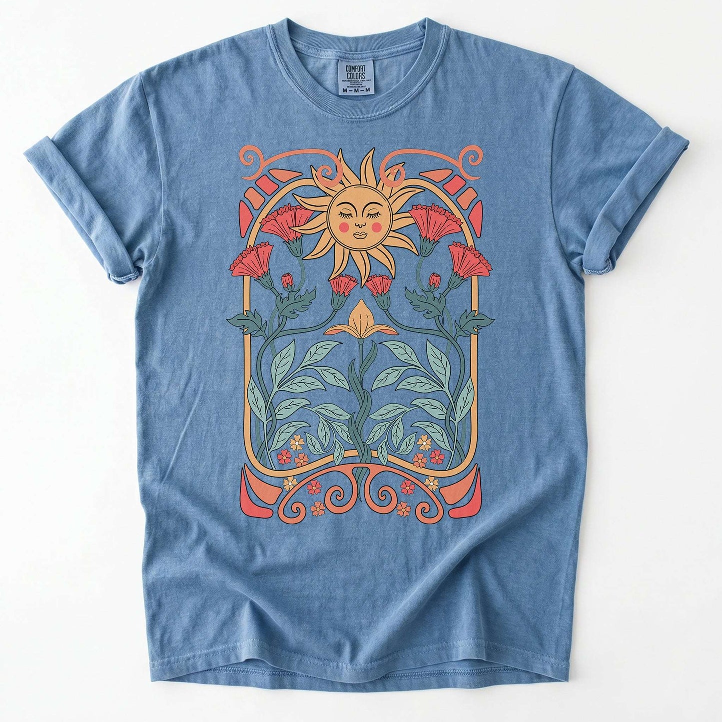 Art Nouveau Garden Vintage Washed T-Shirt