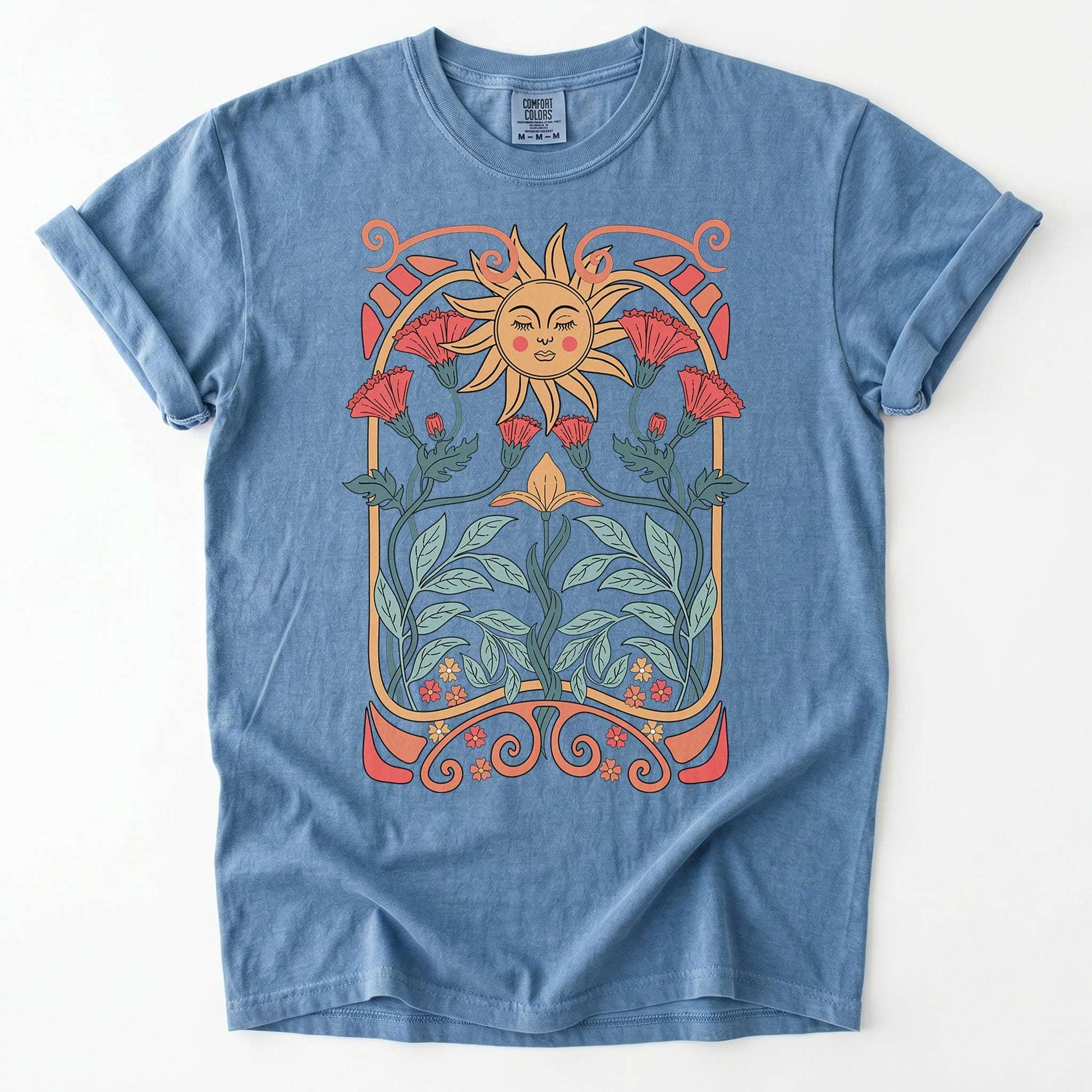 Art Nouveau Garden Vintage Washed T-Shirt